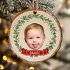 Customize Kid Face Wood Slice Ornament For Christmas HO82 903956