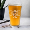 Custom Dog Cat Photo Dad Est Beer Glass- Personalized Dog Lover Gift CH07 911476