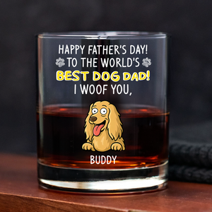 Personalized To The World Best Dog Dad Print Rock Glass Gift For Dog Lovers HO82 893730