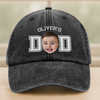 Custom Photo Kid Dad Washed Denim Baseball Cap HA75 892504