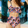 Custom Photo American Flag Bikini Swimsuit Gift for Women LM32 899877