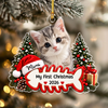 Custom Cute Cat Photo My First Christmas 2026 Acrylic Ornament LM32 670425