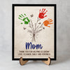 Personalized Flower Handprint Sign 2-Layered Wooden Plaque With Stand Gift For Mother's Day CH07 910836