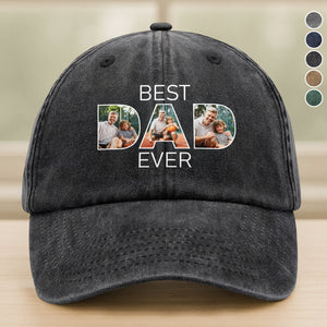 Custom Photo Best Dad Ever Washed Baseball Denim Cap TH10 894423