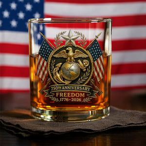Bald Eagles Guns 250th Anniversary Freedom 1776 - 2026 Whiskey Glass LM32 897463