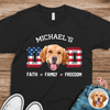 Custom Photo Dog Cat Dad Faith, Freedom & Family Dark Shirt LM32 897997