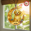 Custom Dog Photo Glass Effect Dog On The Moon Suncatcher LM32 895419