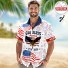 Custom Name Patriotic 250th Anniversary God Bless America Eagle Hawaii Shirt HO82 901200