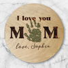 Personalized Dad, Mom Handprint Keepsake Gift 2-Layered Wooden Plaque TH10 898763