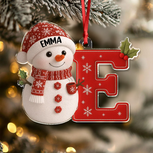 Little Snowman Joy with Initial Letter - Personalized Acrylic Ornament LM32 895963