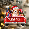 Custom Dog Photo First Christmas Acrylic Ornament, Personalized Pet Holiday Keepsake HA75 919364