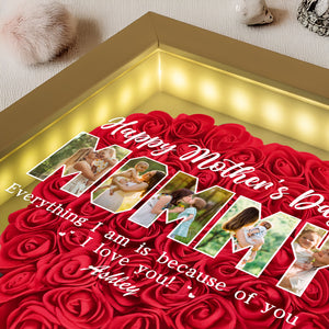 Custom Photo Everything I Am Is Because Of You Flower Shadow Box Mother's Day Gift HA75 892042