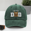 Custom Photo Dog Cat Dad Washed Denim Baseball Cap HA75 892466