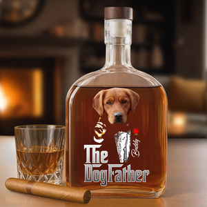 Custom Photo The Dogfather Gentlemen Whiskey Bottle Dog Lovers Gift HO82 894052