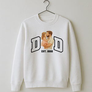 Custom Portrait Photo Dad Kid Play Together Bright Shirt LM32 893535