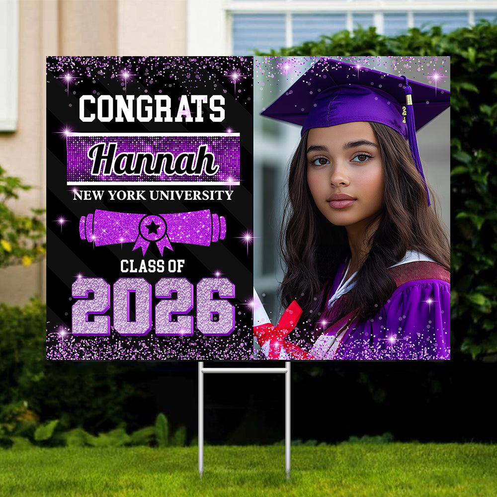 Custom Photo Congrats Class of 2026 Graduation Yard Sign CH07 910734