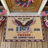 Personalized Family Name 250 Anniversary 1776 - 2026 USA Patriotic Faux Pattern Doormat - 2D Printed Not Embroidered Patriotic America Decor HO82 901582
