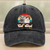 Custom Photo Best Cat Dad Ever Washed Denim Baseball Cap Gift For Father's Day, Cat Dad HO82 893942