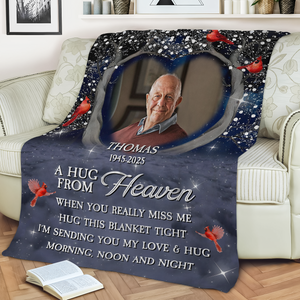 Personalized A Hug From Heaven Custom Photo Memorial Blanket CH07 896454