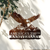 America’s 250th Anniversary Metal Sign, Patriotic Eagle and Mountain Silhouette, USA Semiquincentennial Wall Decor HO82 901148