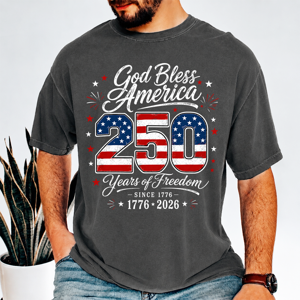 Personalized 250 Years of Freedom God Bless America 1776-2026 Comfort Shirt CH07 911884
