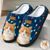 Custom Photo Cat Christmas Lights Slippers Unique Funny Gift HA75 897694