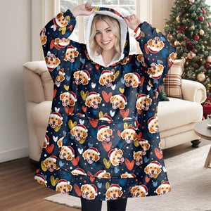 Custom Face Photo Dog Cat Hoodie Blanket For Dog Cat Lovers HA75 898282