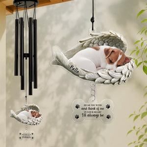 Custom Photo Within Angel Wings Memorial Dog Cat Acrylic Wind Chimes HO82 894300