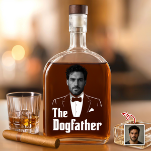 Custom The Dogfather Photo Whiskey Bottle Gift For Dod Dad TH10 896729