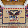 Personalized Family Name 250 Anniversary 1776 - 2026 USA Patriotic Faux Pattern Doormat - 2D Printed Not Embroidered Patriotic America Decor HO82 901582