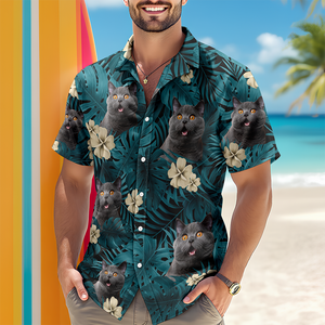 Custom Cat Photo Flower Tropical Hawaiian Shirt TH10 892905