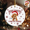 Custom Dog Photo Merry Woofmas Ceramic Ornament - Gift For Christmas, Dog Lovers Gift HO82 903314