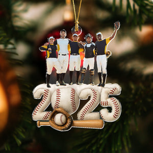 Custom Photo Baseball Team Christmas Acrylic Ornament HA75 897930