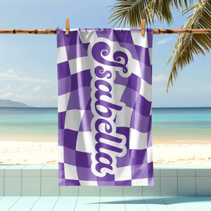 Personalized Vans Checker Pattern In Retro Style Beach Towel HA75 892798