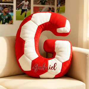 Custom Monogrammed Soccer Ball Letter Shaped Pillow Gift For Sport Lover LM32 897379