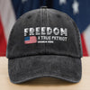 Charlie Kirk A True Patriot Rest In Peace Washed Denim Baseball Cap HO82 65760