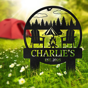 Custom Name On Camping Garden Stake TH10 894225