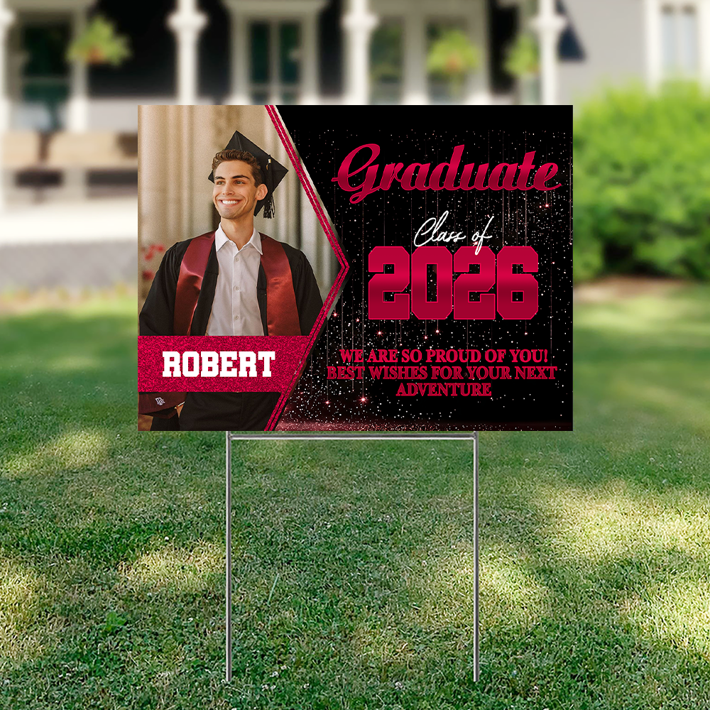 Custom Photo Graduate Class Of 2026 We Are So Proud Of You Yard Sign TH10 169021