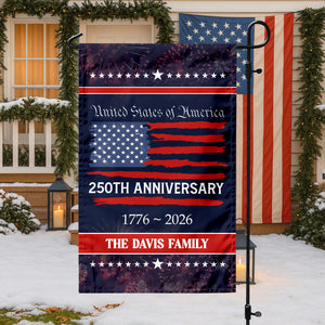 Custom Family Name USA 250th Anniversary Garden Flag TH10 898287