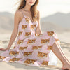 Custom Cute Cat Photo Coquette Pink Bows Hawaii Maxi Dress LM32 893401