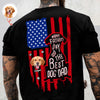 Custom Photo Happy Father's Day To Best Dog Dad Flag Back Dark Shirt HO82 902804