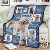 Custom Puppy Photo & Name Full Color With Pawprints - Personalized Blanket LM32 897193