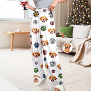 Custom Dog Photo Christmas Paw Style - Personalized 3D Inflated Effect Sweatpants CH07 899654