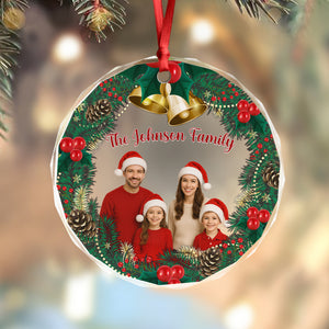 Custom Photo Family Bonds Are Unbreakable Glass Ornament Christmas Gift HA75 897194