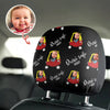 Custom Kid Photo Drive Safe Daddy Grandpa Personalized Car Headrest Covers CH07 910086