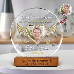 Custom Photo I Love You Forever Memorial Round Acrylic Frame Block HA75 898014