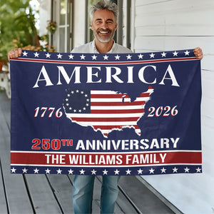 Personalized Family Name America 250th Anniversary Banner House Flag LM32 897751