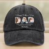 Custom Photo Happy Father's Day To Me You Are The World Washed Denim Baseball Cap Gift For Dad HO82 893944