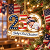 Personalized 250th Anniversary of the USA Baby’s First Christmas Patriotic Acrylic Ornament HO82 903826