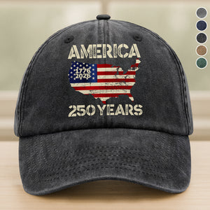 250 Years America Anniversary 250th Independence Day Washed Denim Baseball Cap HA75 897362